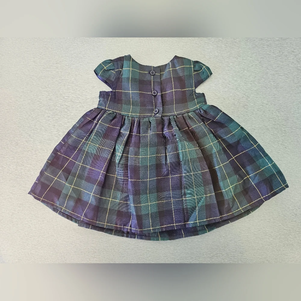 The Children’s Place Baby Girl Tartan Plaid Holiday Party Dress Bow Classic